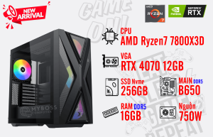 Bộ PC AMD Ryzen7 7800X3D/ Ram 16G DDR5/ SSD Nvme 256G/ VGA RTX 4070 12GB