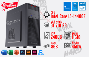 BỘ PC OFFICE I5-14400F -RAM 8G -SSD 240G -VGA GT 710 2G -Wifi- Win 11 bản quyền