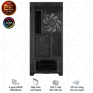 Vỏ Case TUF Gaming GT302 ARGB - Black (Tặng 4 Fan ASUS ARGB)