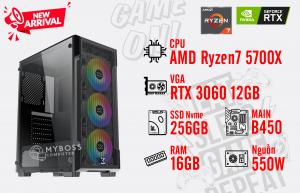 Bộ PC AMD Ryzen 7 5700X/ RAM 16G/ SSD Nvme 256G/ VGA RTX 3060 12GB