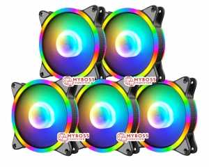 Fan CooLmoon V4 Led Rainbow RGB /5 Fan /Cắm trực tiếp nguồn PC