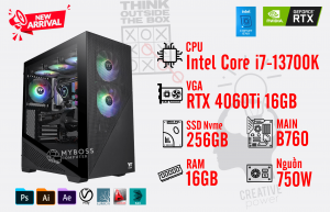 Bộ PC I7-13700K Ram 16G/ SSD Nvme 256G/ VGA RTX 4060Ti 16GB