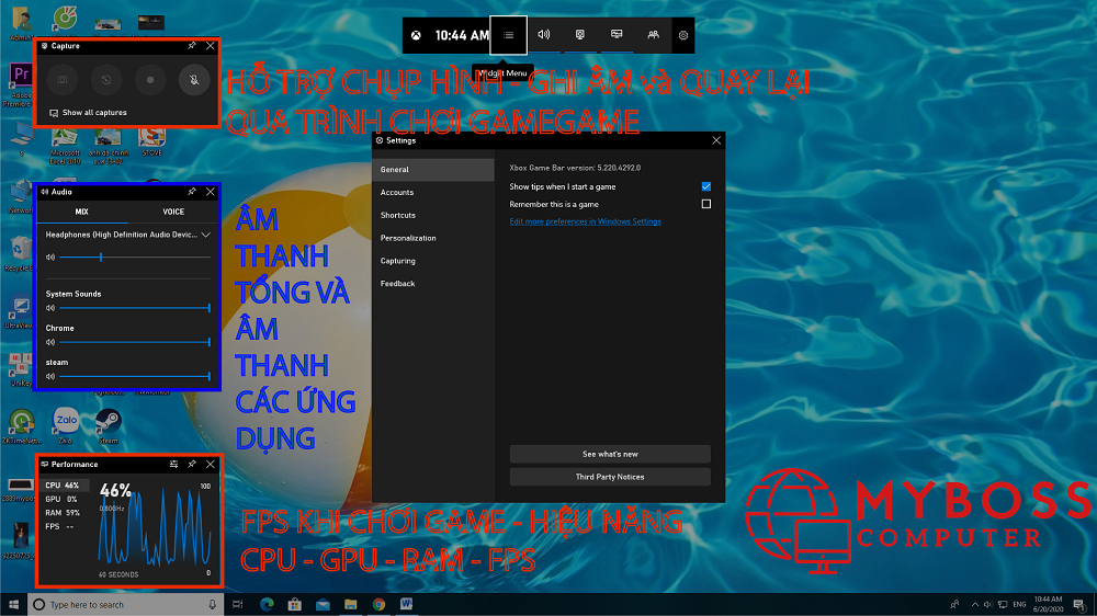 Bật Theo dõi nhiệt độ, ghi lại màn hình và nhiều tính năng hỗ trợ chơi game trong 1 nốt nhạc
