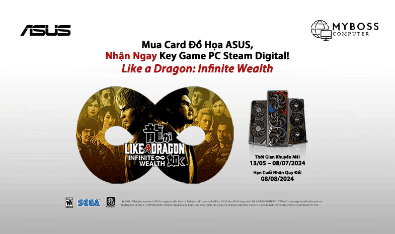 NHẬN NGAY GAME Like a Dragon: Infinite Wealth KHI MUA CARD ĐỒ HỌA ASUS