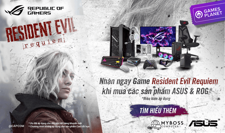 CTKM: NHẬN NGAY RESIDENT EVIL REQUIEM KHI MUA LINH KIỆN ASUS/ROG