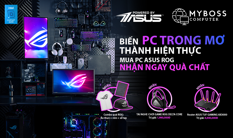 CHƯƠNG TRÌNH KHUYẾN MÃI: Biến PC trong mơ thành hiện thực - Mua PC ASUS ROG nhận ngay quà chất