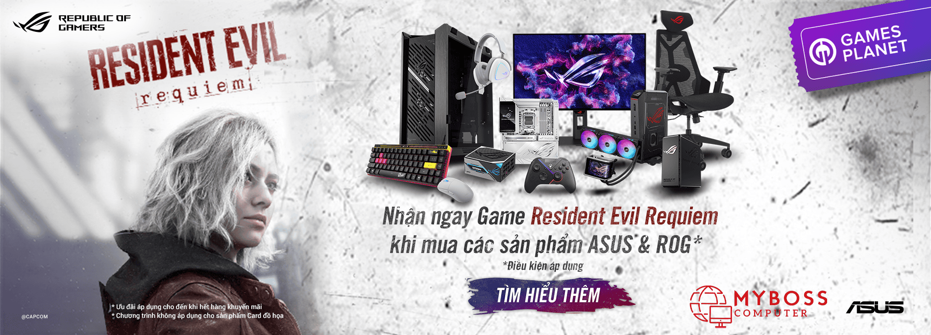 CTKM: NHẬN NGAY RESIDENT EVIL REQUIEM KHI MUA LINH KIỆN ASUS/ROG