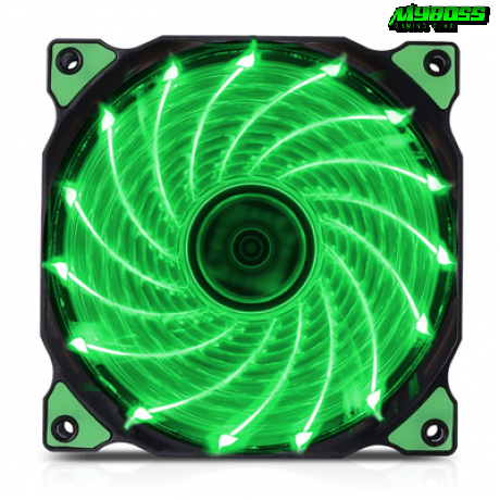 Fan Case Brushless 12CM LED Green ( 15 Led )