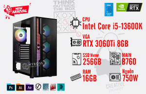 Bộ PC I5-13600K/ Ram 16G/ SSD Nvme 256G/ VGA RTX 3060Ti