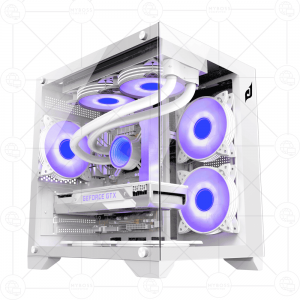 Vỏ Case EDRA ECS1503 - White (Tặng 3 Fan RGB)