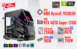 Bộ PC AMD Ryzen9 7950X3D/ Ram 16G/ SSD Nvme 256G/ VGA RTX 4070 Super