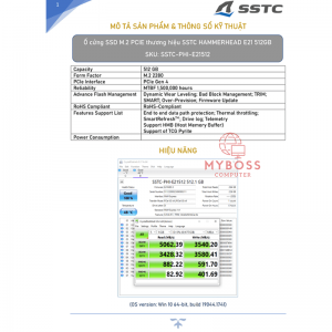SSD SSTC HAMMERHEAD E21 512GB M.2 NVMe PCI-e Gen4 x4