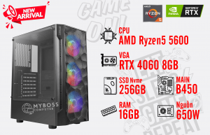 BỘ PC Ryzen 5600 Ram 16G/ SSD Nvme 256G/ VGA RTX 4060 8G