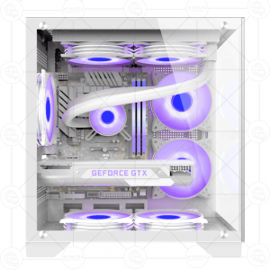 Vỏ Case EDRA ECS1503 - White (Tặng 3 Fan RGB)