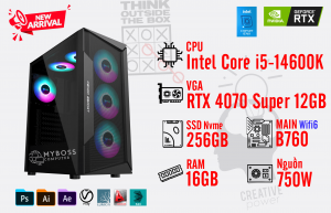 Bộ PC I5-14600K/ Ram 16G/ SSD Nvme 256G/ VGA RTX 4070 Super 12GB