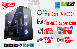 Bộ PC I7-14700K/ Ram 16G DDR5/ SSD Nvme 256G/ VGA RTX 4070 Super 12GB