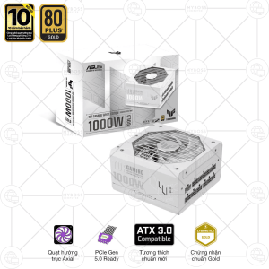 Nguồn ASUS TUF GAMING 1000W Gold - White (ATX 3.0 - PCIE 5.0 - Full Modular)
