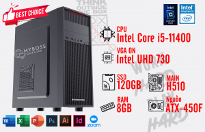 BỘ PC OFFICE I5-11400 - Ram 8G - SSD 120G - VGA On UHD 730
