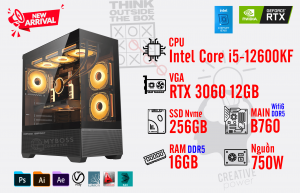 Bộ PC I5-12600KF/ Ram 16G DDR5/ SSD Nvme 256G/ VGA RTX 3060 12GB