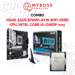 Combo Mainboard ASUS B760M-AYW WIFI DDR5 + CPU I5-12400F Tray