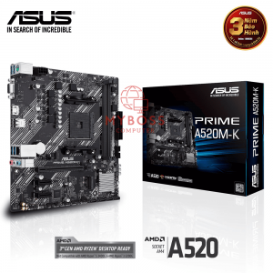 Mainboard ASUS PRIME A520M-K (AMD A520, Socket AM4, m-ATX, 2 khe RAM DDR4)