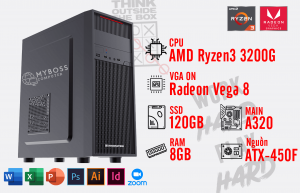 BỘ PC AMD OFFICE 3200G - Ram 8G - SSD 120G - VGA Radeon 8