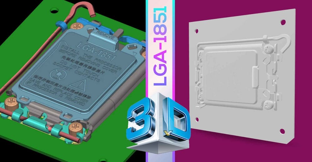 Lộ diện thiết kế và model 3D của socket LGA-1851 - Intel  thế hệ thứ 15 ''Arrow Lake''