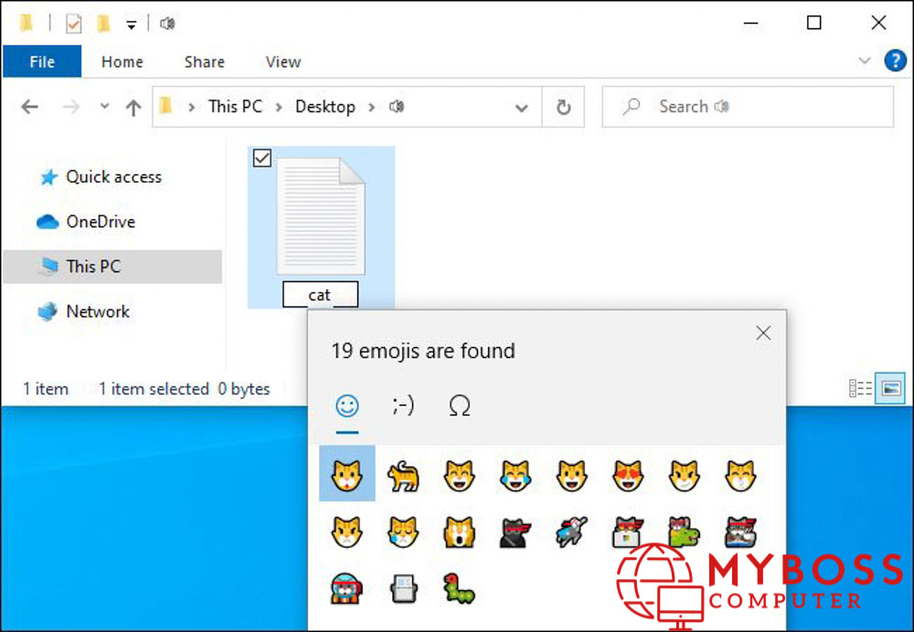 Chèn Icon vui nhộn vào tên file trong window10