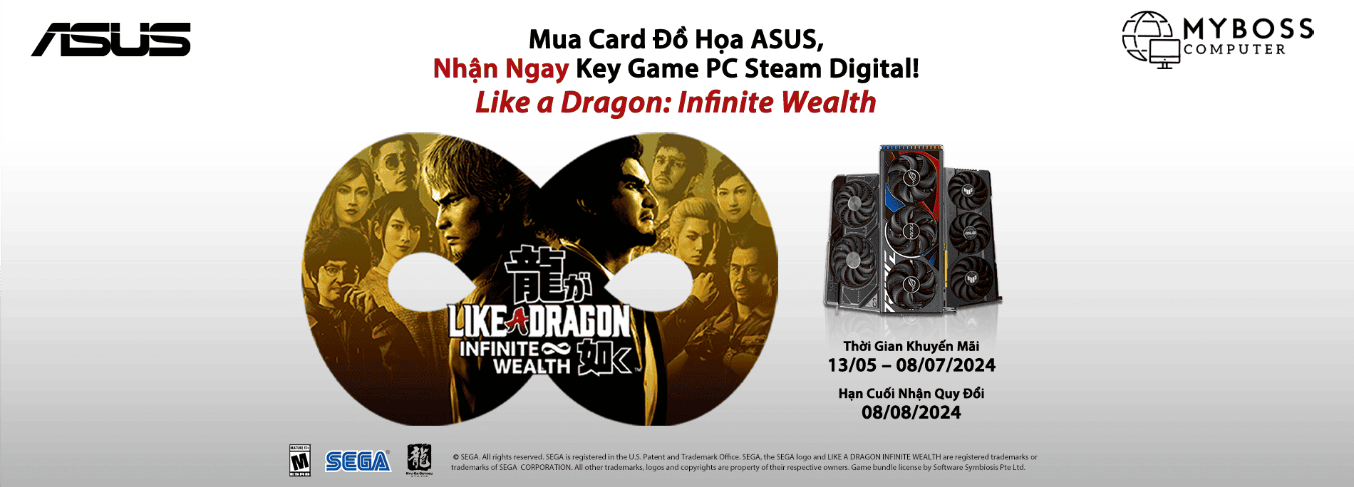 NHẬN NGAY GAME Like a Dragon: Infinite Wealth KHI MUA CARD ĐỒ HỌA ASUS